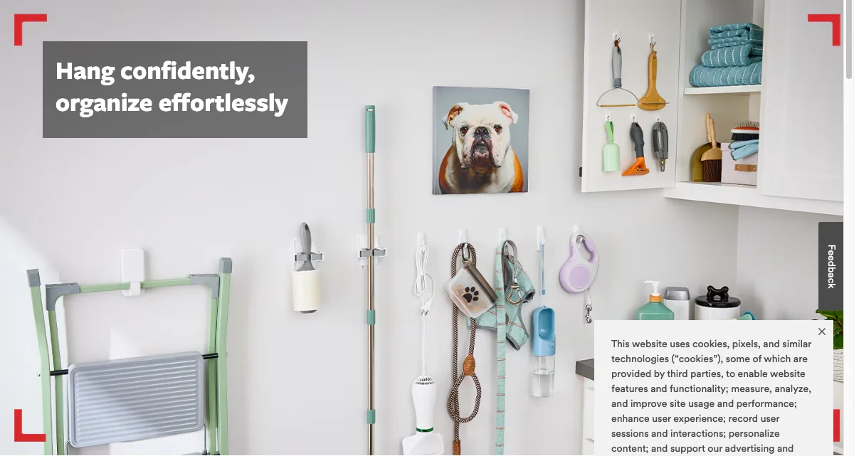 Command adhesive hooks and strips for damage-free hanging