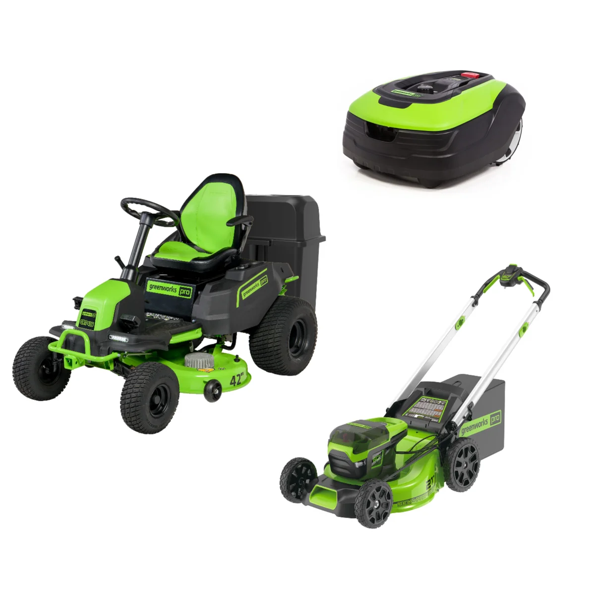 Greenworks battery-powered outdoor equipment