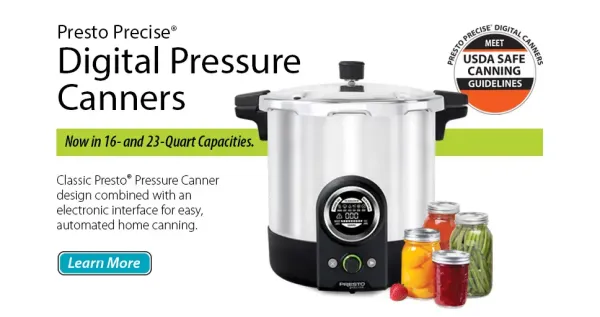Presto pressure cookers, digital canners, and electric kitchen appliances