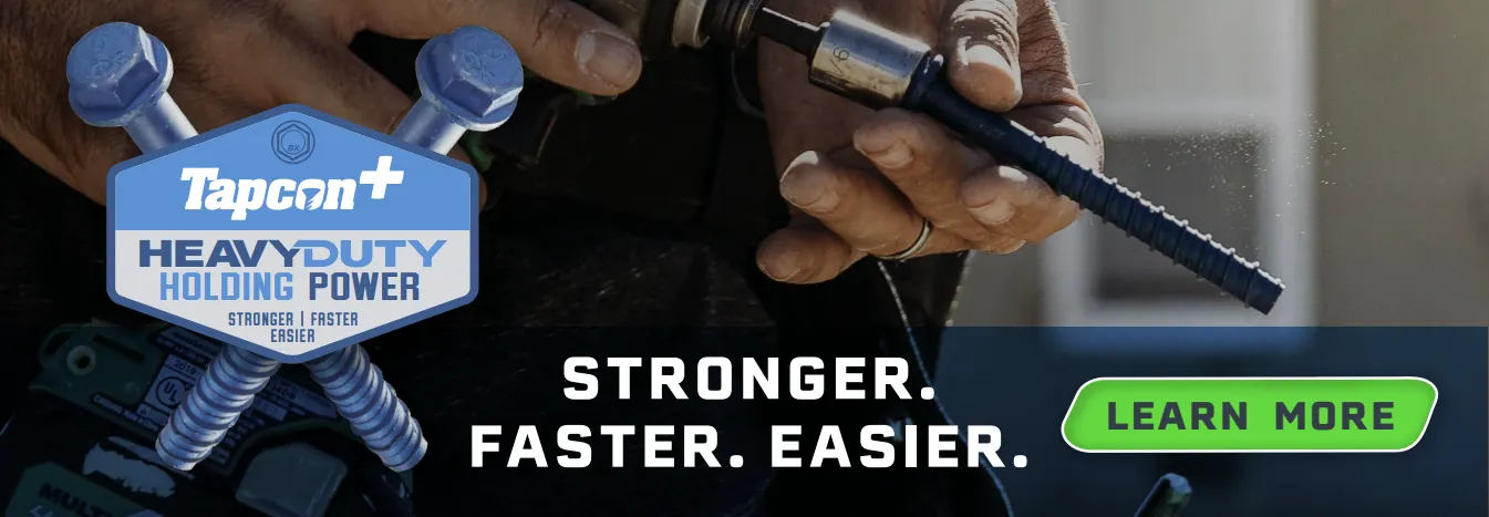Tapcon concrete screw anchors