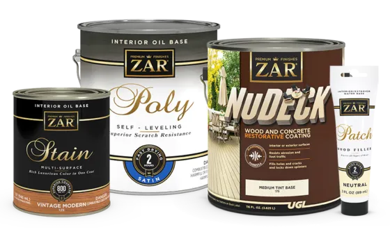 ZAR wood stains and finishes collection