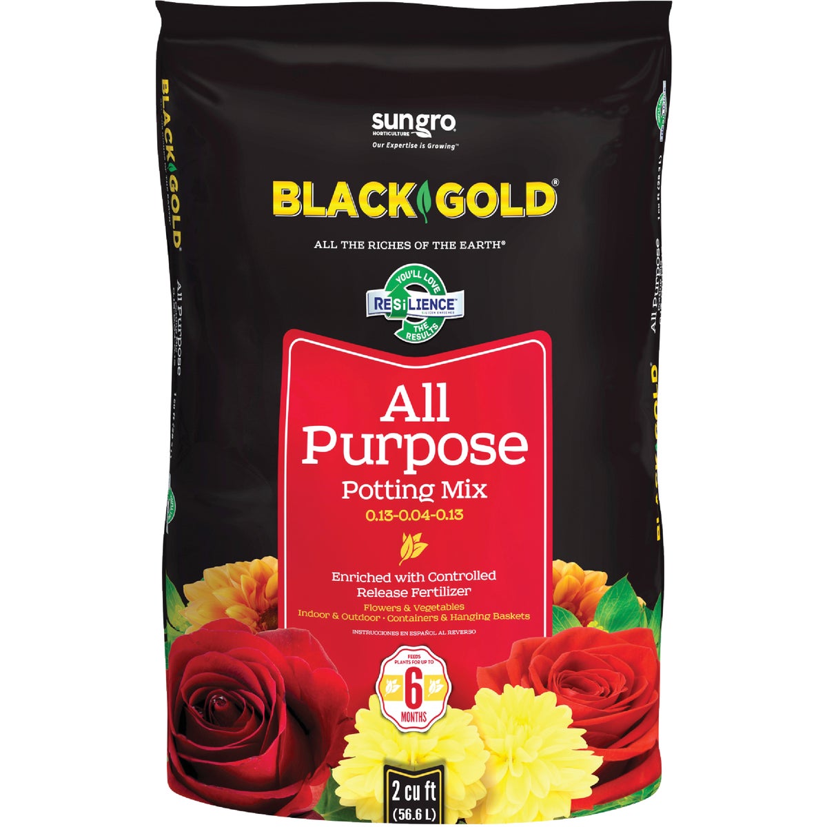 Black Gold 2 Cu. Ft. 47-1/2 Lb. All Purpose Potting Soil Mix (1410102.CFL002P)