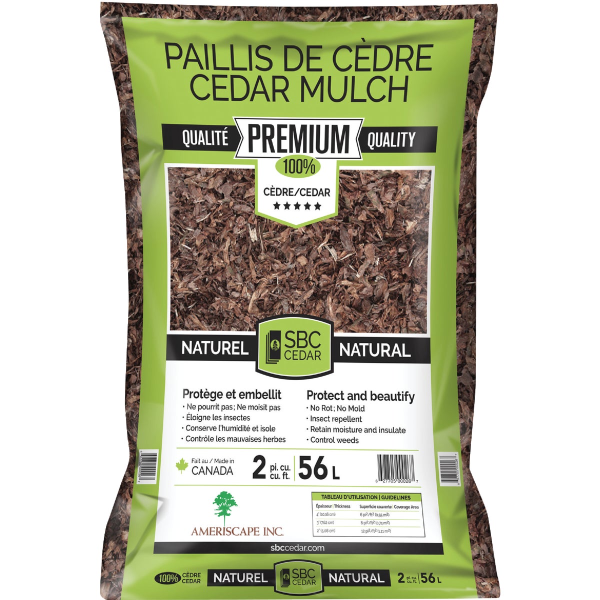 SBC 2 Cu. Ft. 100% Pure Cedar Mulch