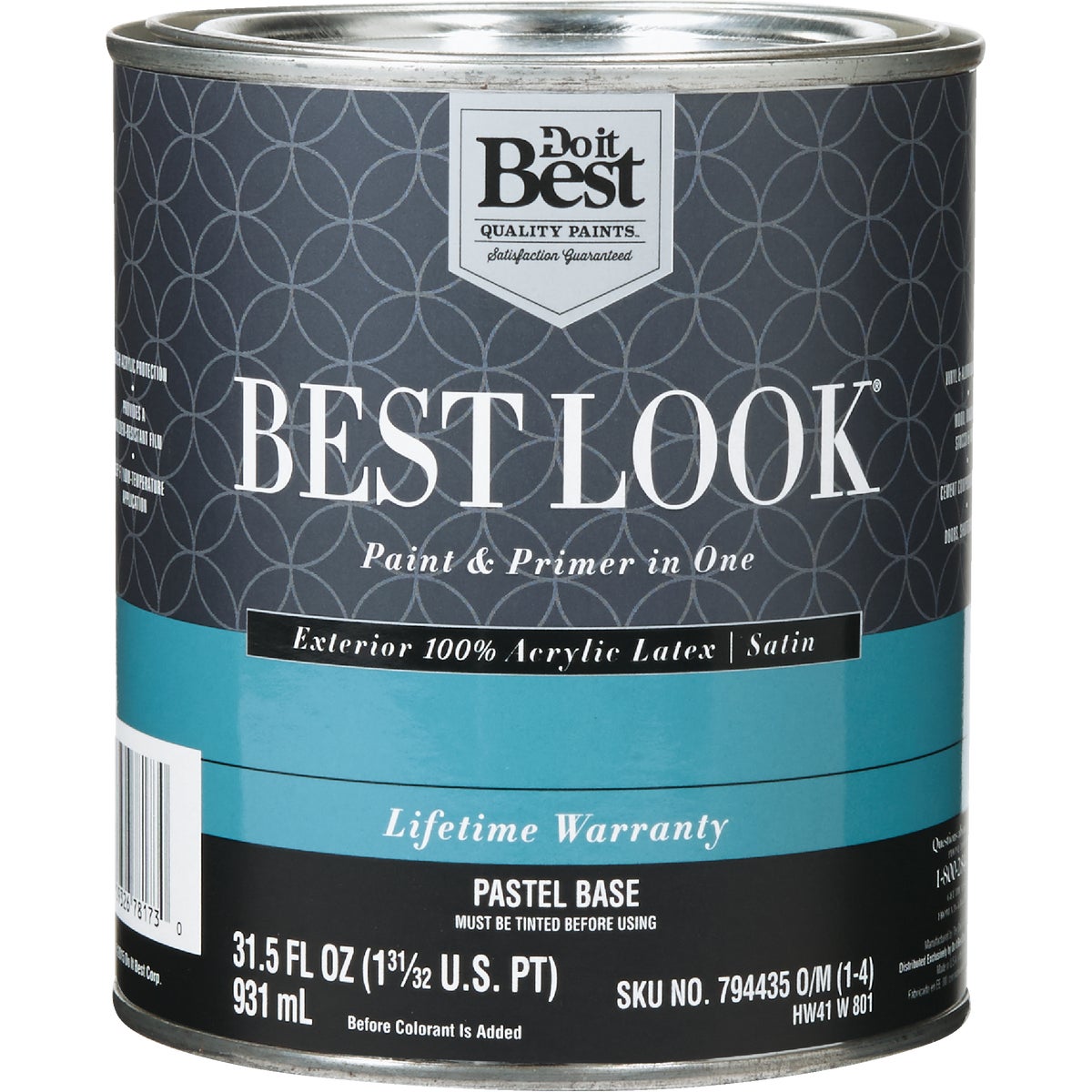 Family Hardware - Best Look 100% Acrylic Latex Premium Paint & Primer In  One Satin Exterior House Paint, Pastel Base, 1 Qt.