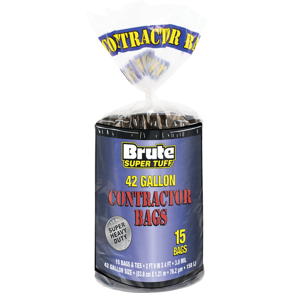 Brute Super Tuff 42 Gal. Contractor Black Trash Bag (15-Count)