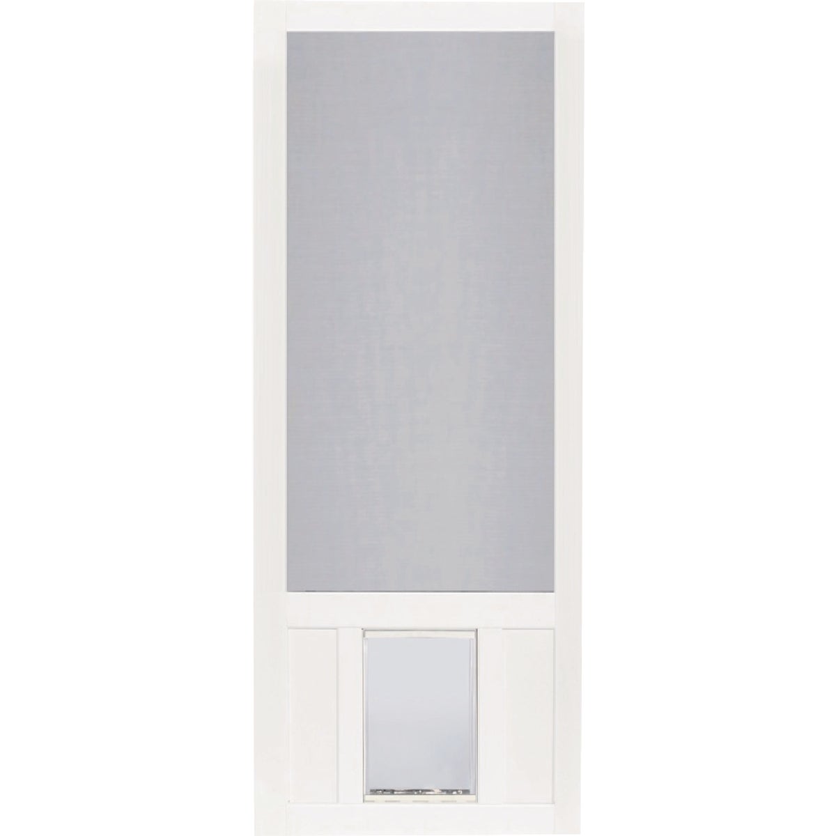 Screen Tight Chesapeake 36 In. W x 80 In. H x 1 In. Thick White Vinyl Screen Door with XL Pet Door