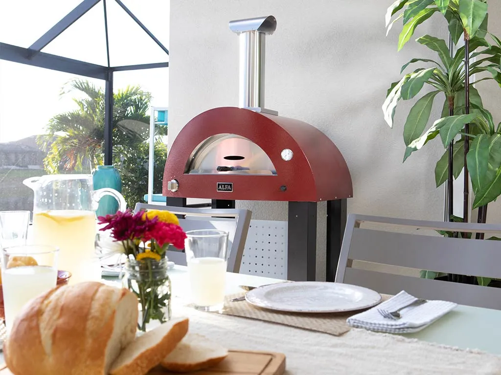 Alfa Moderno 2 Pizze gas pizza oven on a veranda